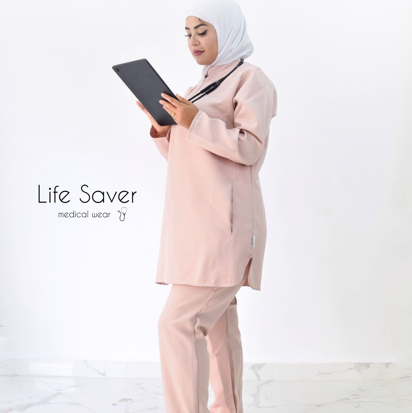 Tenue Shifaa Rose clair – Image 2