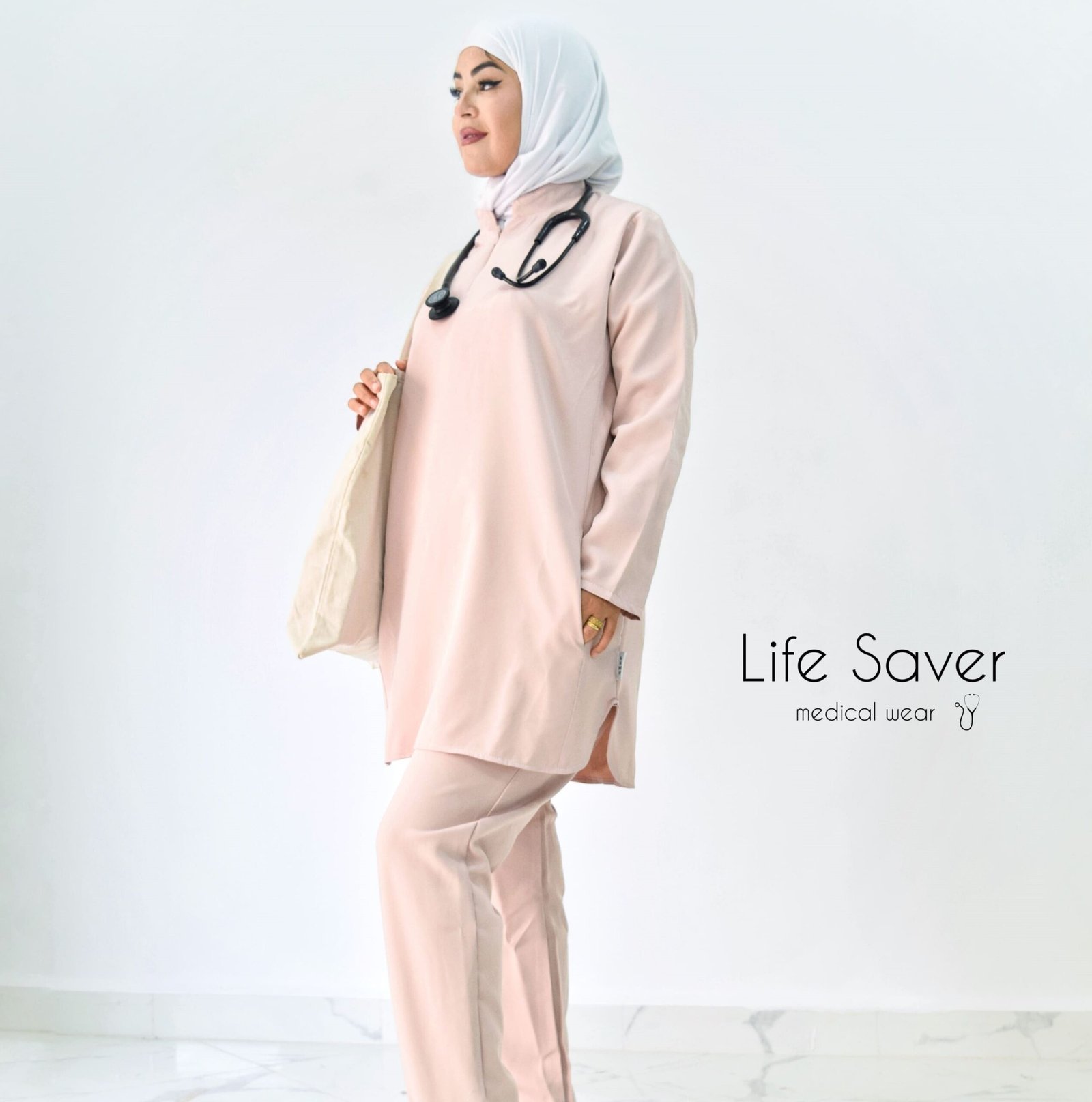 Tenue Shifaa Rose clair – Image 4