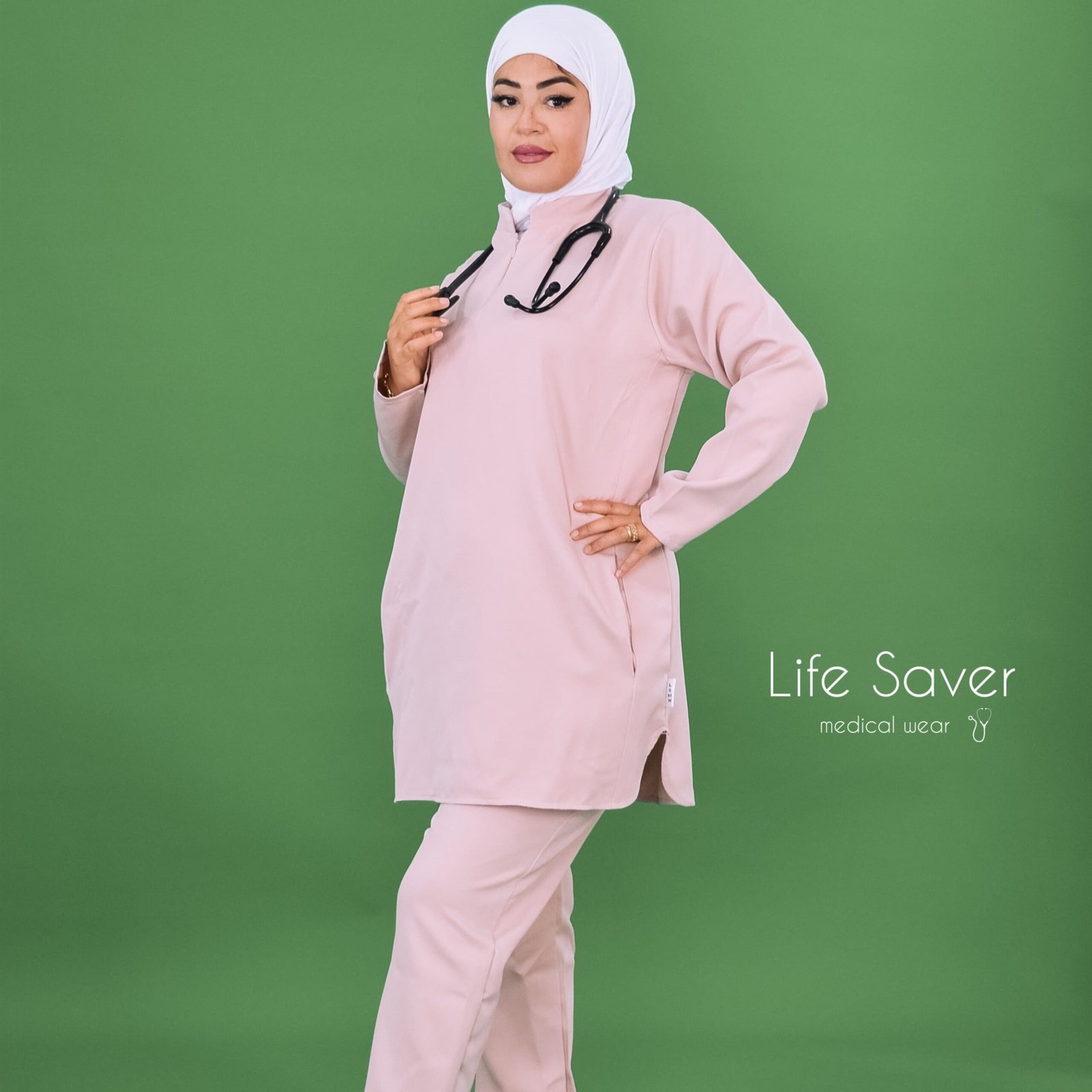 Tenue Shifaa Rose clair – Image 5